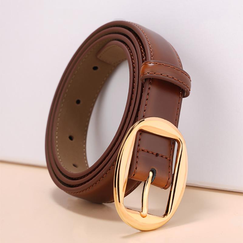 Women's Genuine Leather Belt Personalized Retro with Jeans Work Pants Genuine Leather Belt Women's Cowhide Waist Chain Belt