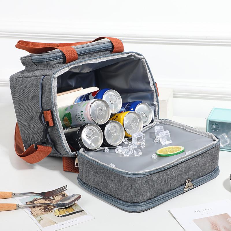 Portable Double-Layer Insulated Oxford Picnic Bag - Foldable & Thickened