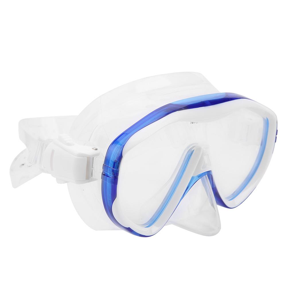 Adult Diving Goggles Face Shield Glasses Silicone Professional Snorkeling Equipments(MK‑102 Blue )