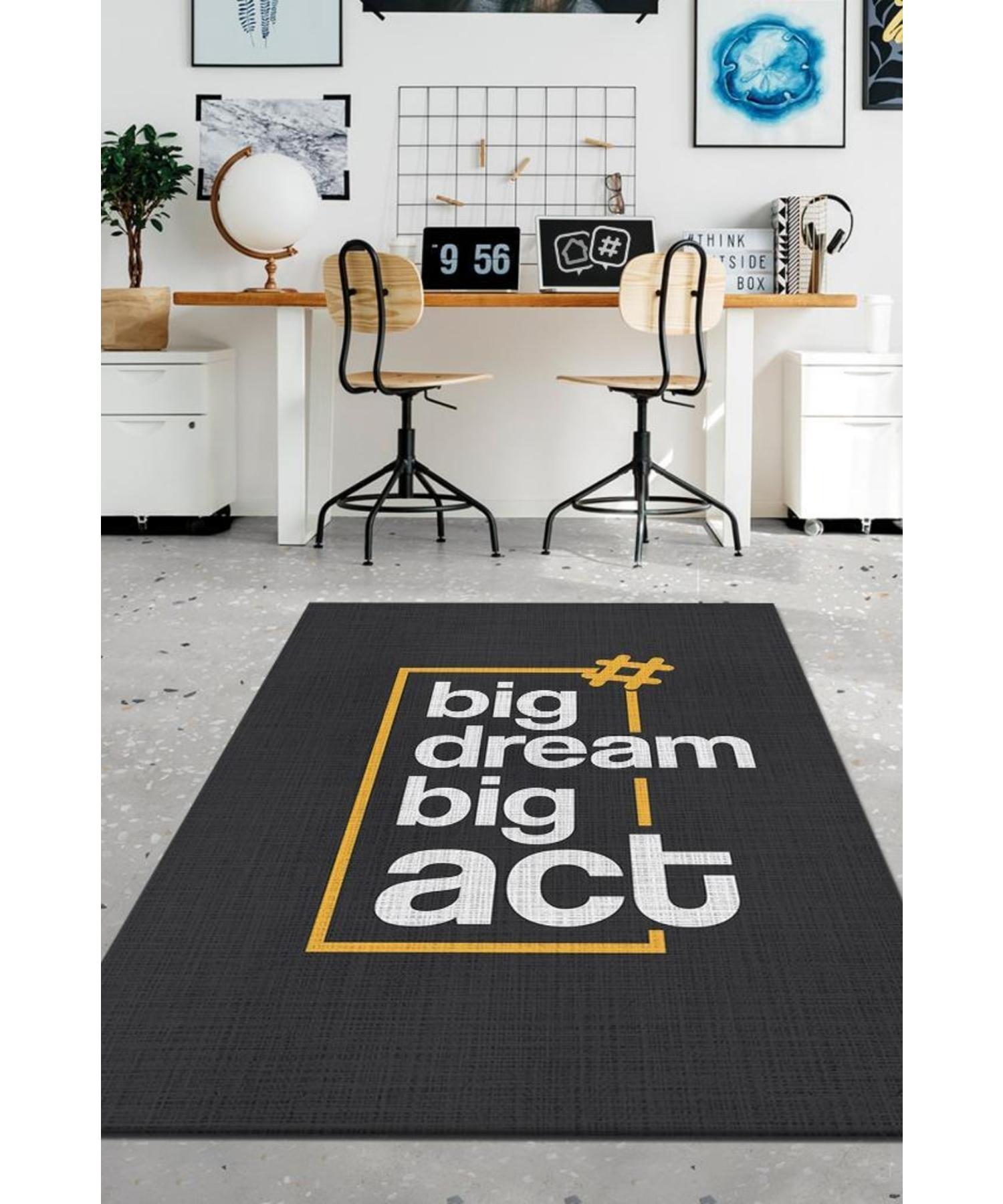 

Imagine Take Action Cotton Woven Based Washable Non-Slip Decorative Home Office Carpet