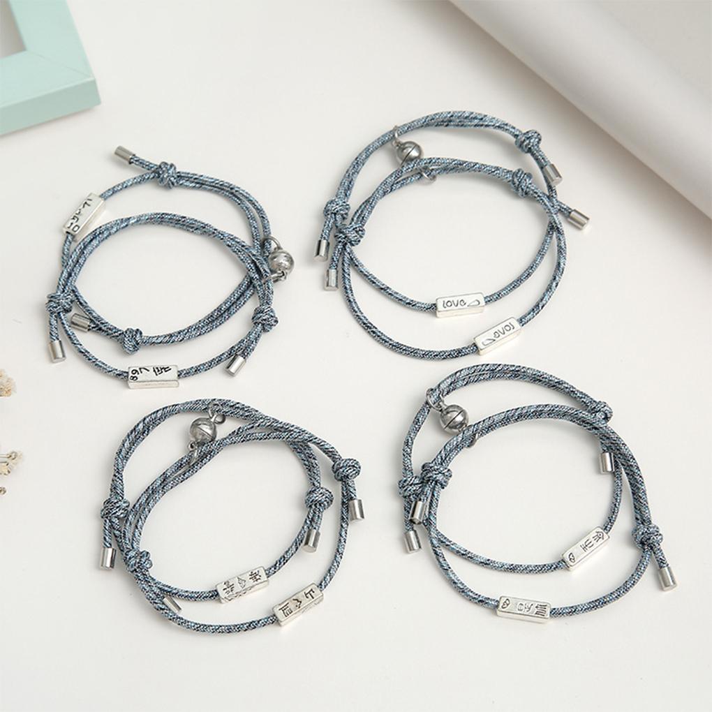 2pcs Couple Attract Each Other Creative Personality Couple Bracelet