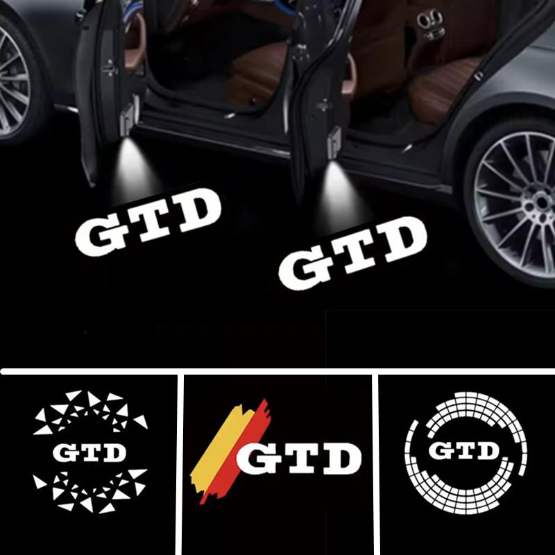 ZDFVU1 2Pcs Car Door Welcome LED Projector Laser Logo Door Light for VW Golf 5 6 7 GTD Tiguan Arteon BORA Passat EOS Touareg