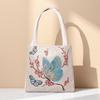 Panda Pattern Canvas Handheld Bag With Embroidery For Casual Day Use