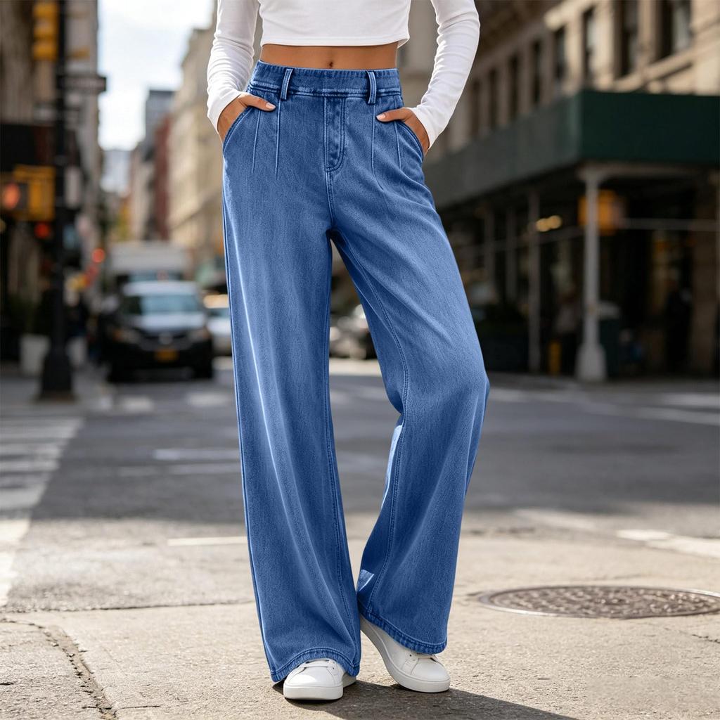 Women's Casual Straight Leg Denim Jeans Pants