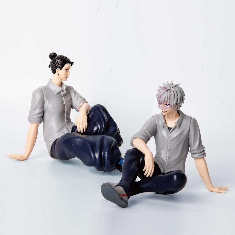 FiguresJujutsu Kaisen Satoru Gojo Geto Suguru Sitting Gift Look Up Sitting Posture Toji Figures PVC Anime Model Collection Toys