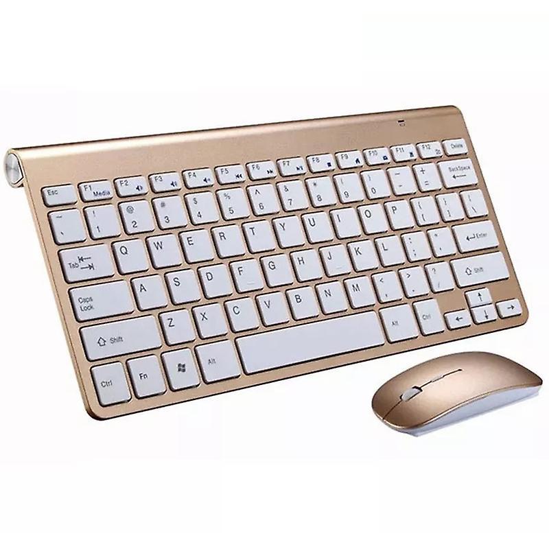 Cordless External Keyboard + Mouse Set Battery Powered Slim Keyboard 2.4G Automatic Pairing for Office PC Business Trip