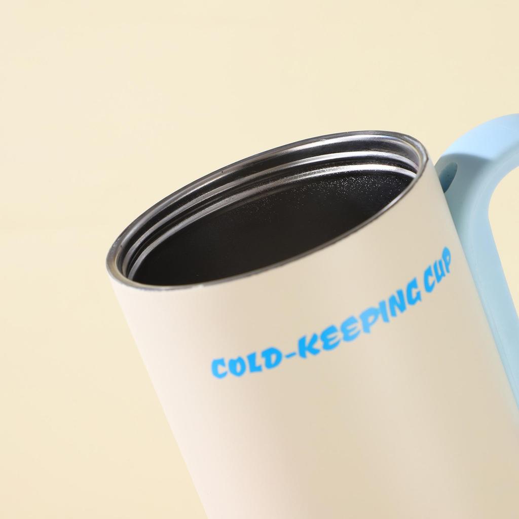 Tazza Termica con Cannuccia in Acciaio Inossidabile 316, Design Cartone Animato, Grande Capacità, Ice Buster