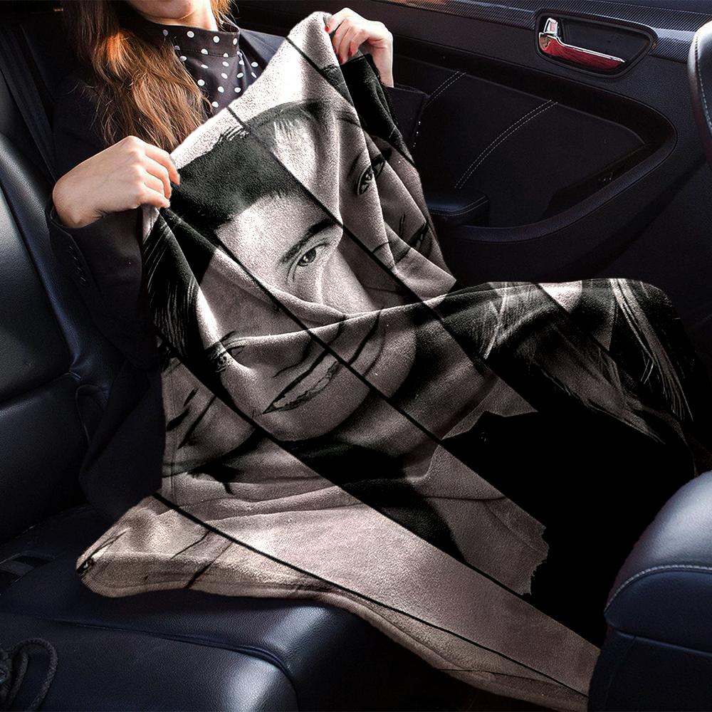 Facial Expressions Black White Blanket Soft Throw Blanket For Home Bedroom Bed Sofa Travel Office Solid Christmas Blanket