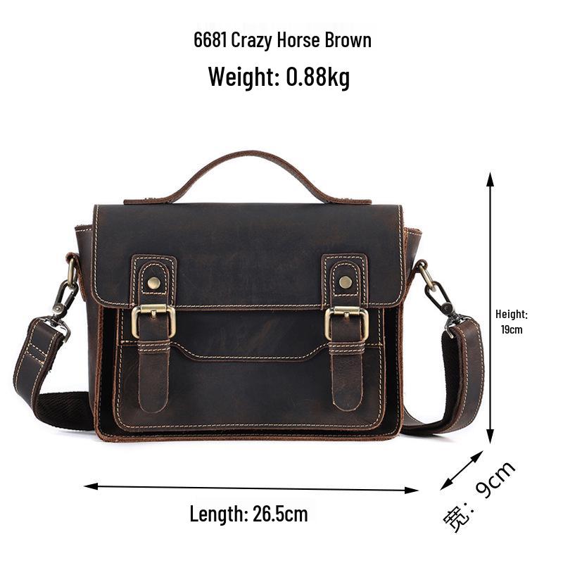 

Мужская сумка кроссбоди из ретро кожи Crazy Horse - Повседневная, из натуральной кожи, на плечо и ручная