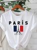 Women's Casual Crew Neck Short Sleeve Paris Letter Print T-Shirt - Soft Breathable Relaxed Fit Stylish Graphic Tee - Perfect