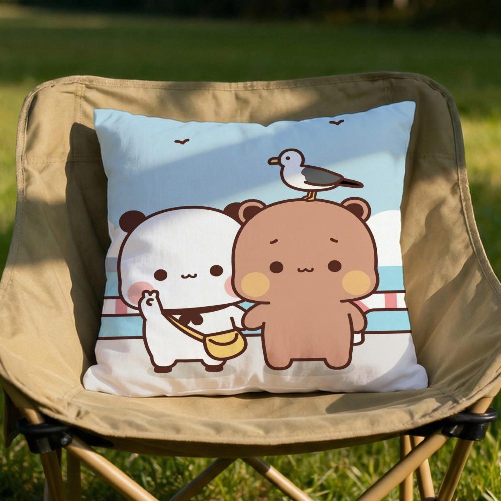 Cute BBUBU DUDUS Cushion Cover Soft Reversible  Durable Pillow Cover  MultiScene Use for Home  Car Daily Comfort