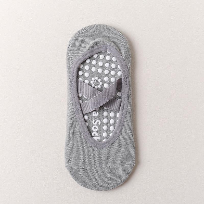 

Женские нескользящие силиконовые носки для йоги с перекрестными ремешками - Идеально подходят для летних занятий фитнесом и пилатесом в помещении One Size (Silicone Non-Slip) серый