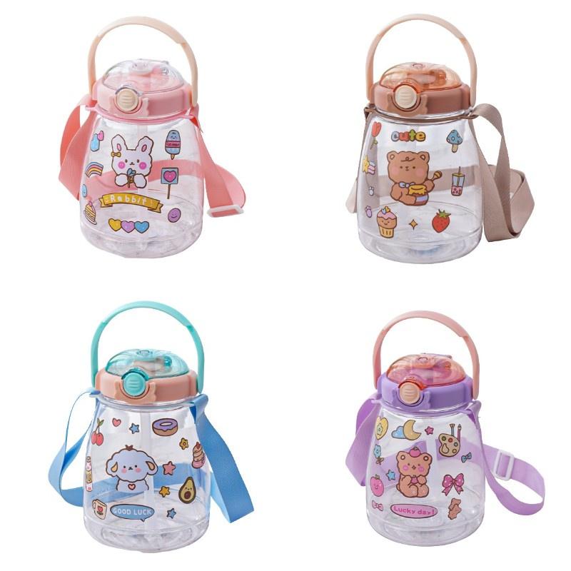 Creative Plastic Cup With Large Capacity And Straw Perfect For Students And Outdoor Activities