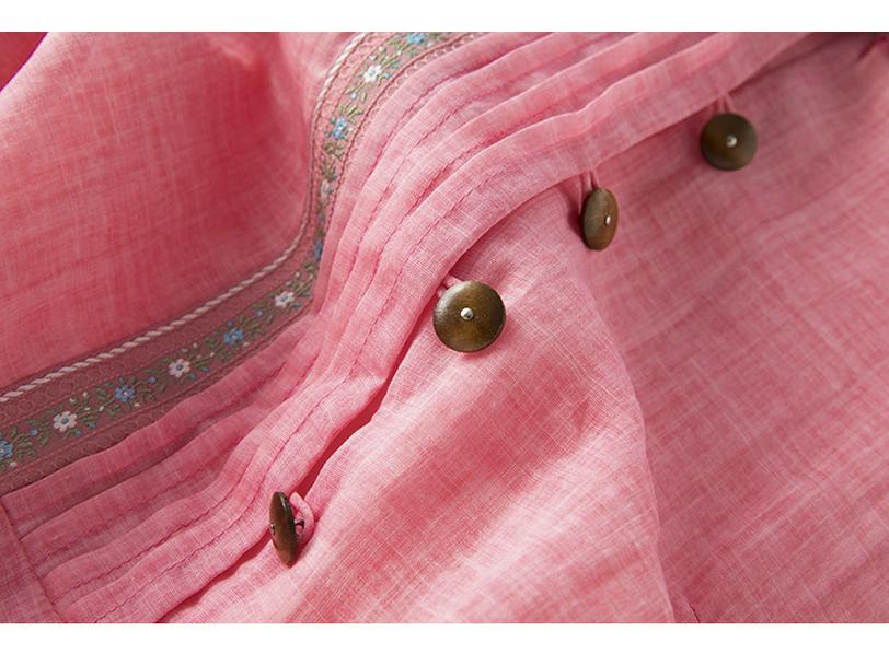 2026 Summer Ethnic Ramie Slim-Fit Long Dress - Women's Waist-Cinching, High-End Style