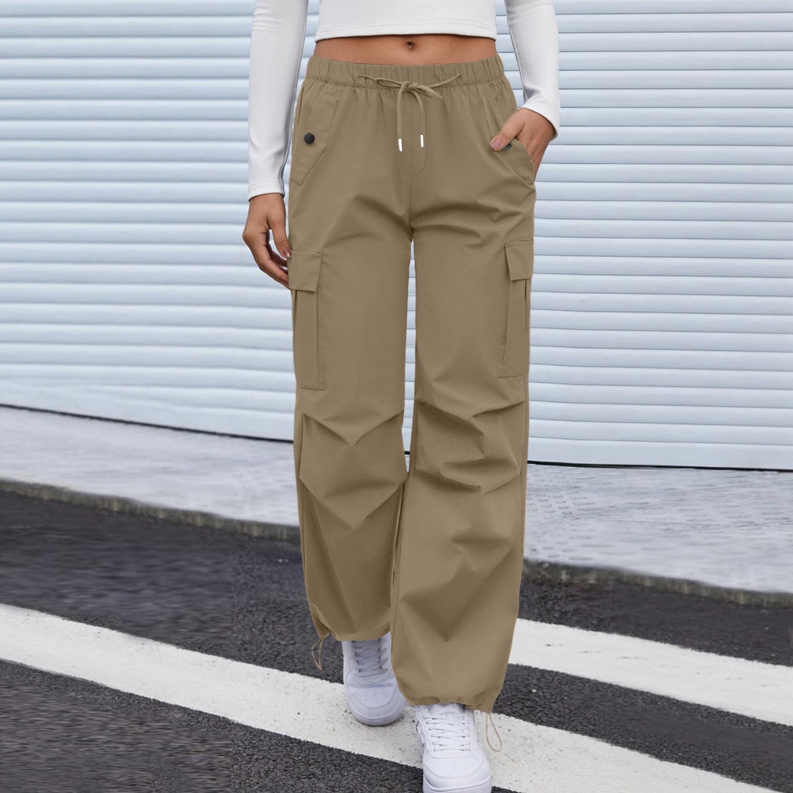 

Women s Casual Pants Cargo Pants Elastic Waisted Hiking Pants With Pockets Lightweight Baggy Pants XXL