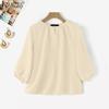 ZANZEA Women Casual Round Neck Solid Color 3/4 Sleeve Loose Blouse
