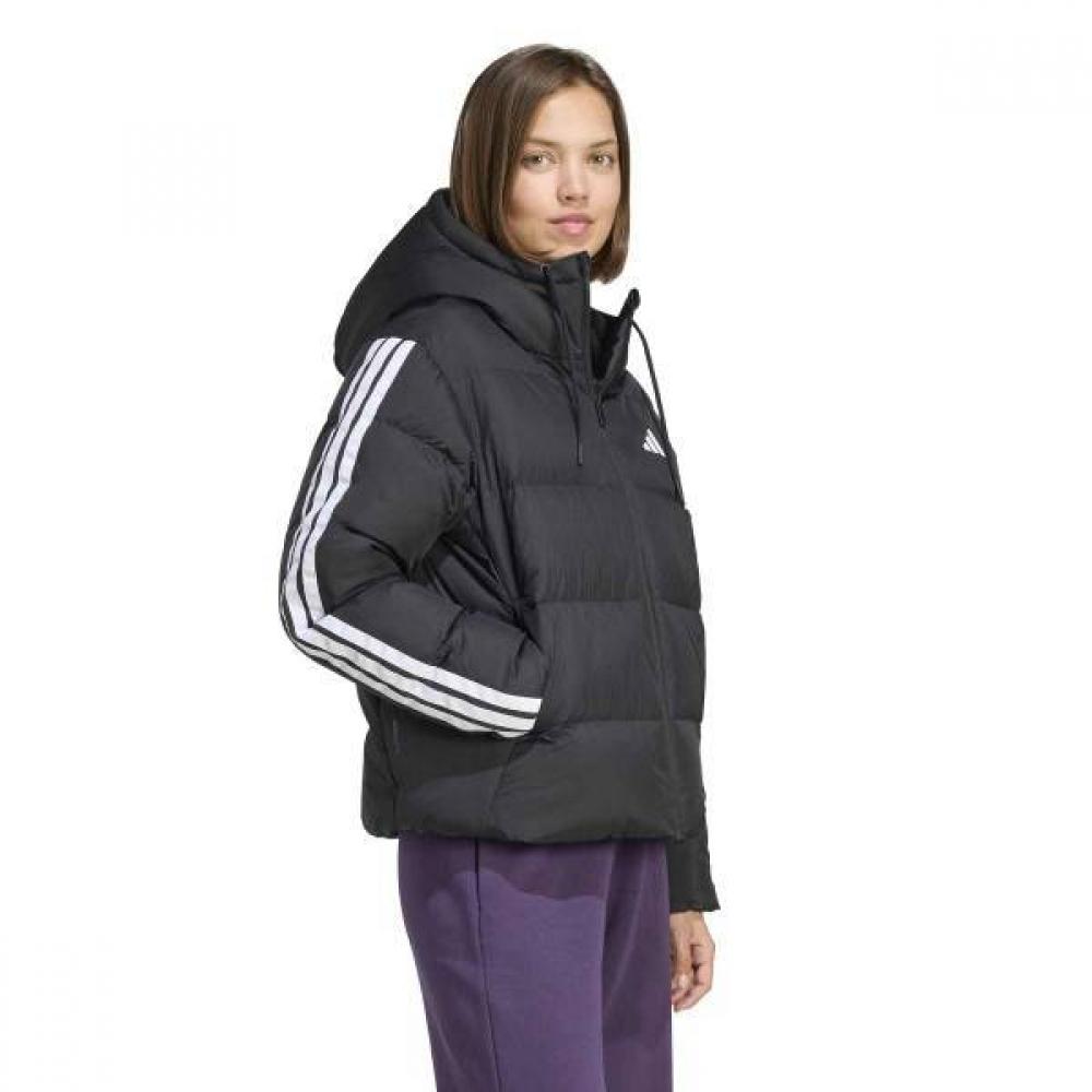 Adidas Women Essentials Climawarm 3 Stripe Hood Down Jacket