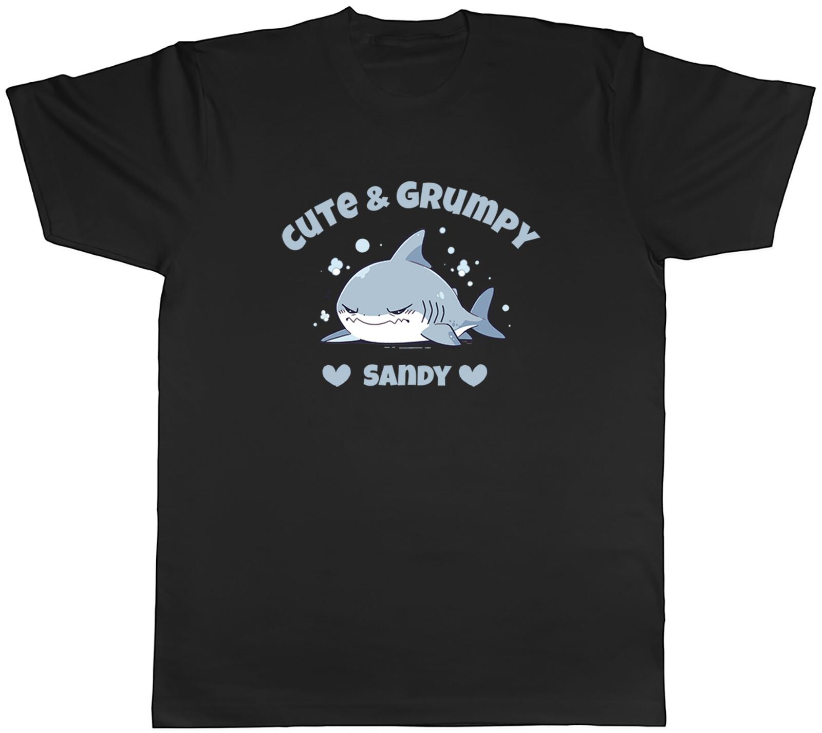 Personalised Shark Cute & Grumpy Mens T-Shirt Marine Ocean Tee Gift L