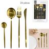 Gilded Gold Cutlery Set, 24 Pieces, For 6 People