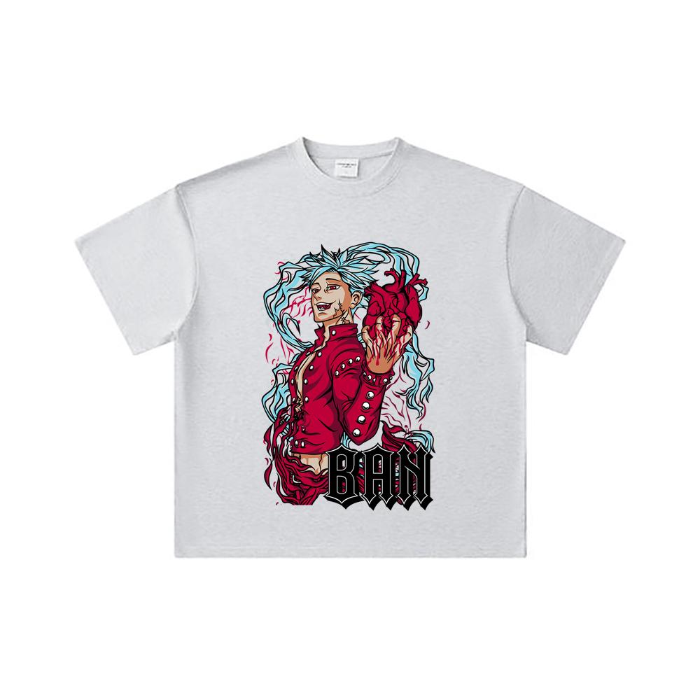 260 GSM Double Yarn 32 Count 100% Cotton Seven Deadly Sins V1 Ban Print Unisex Heavy Cotton T Shirt