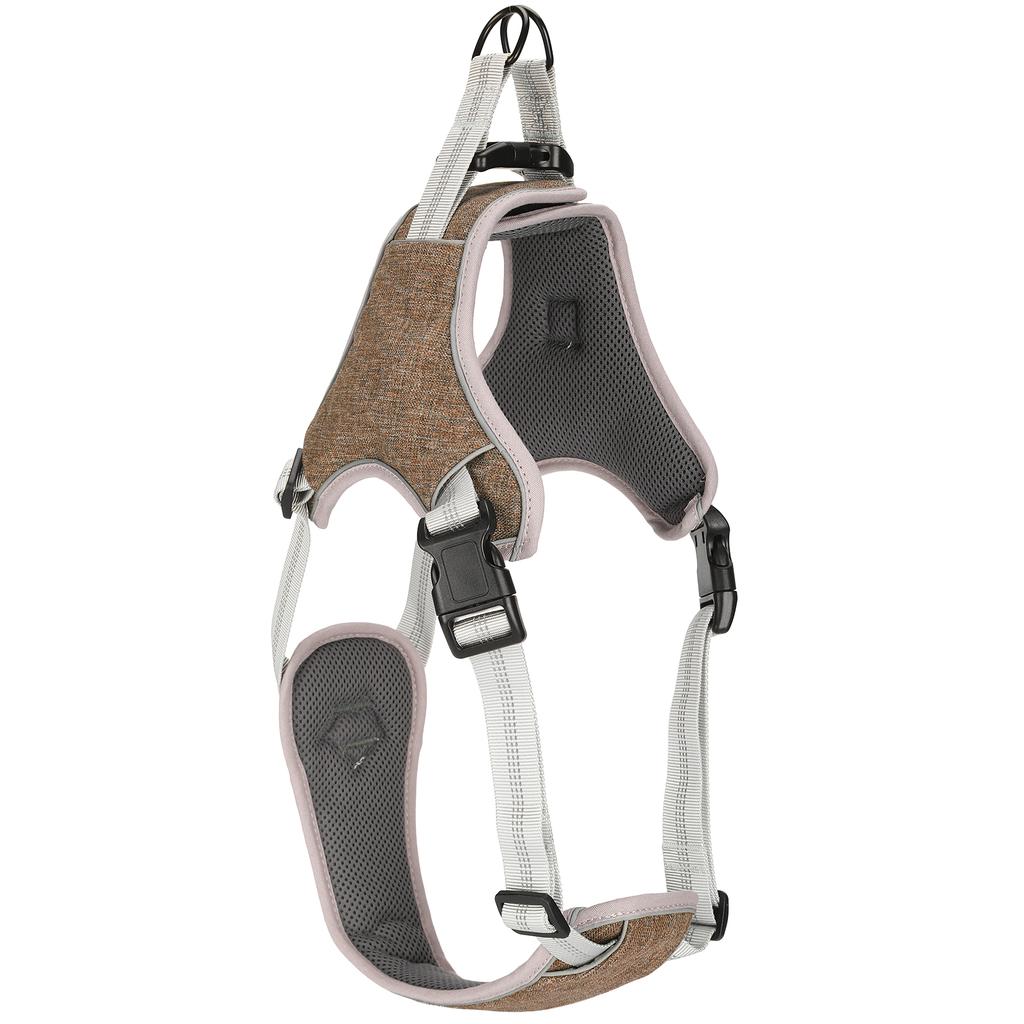 Outdoor Dog Vest Harness Pet Adjustable AntiLost Reflective Vest for Large Medium Dog(Coffee Color M)