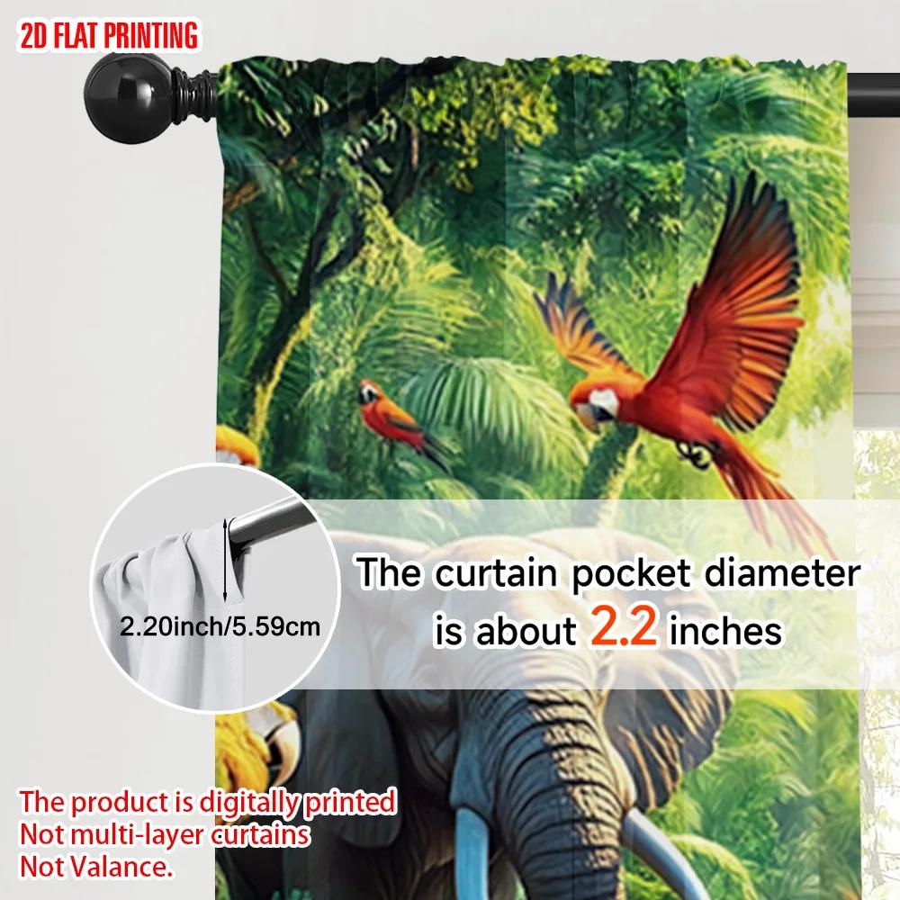 2pcs   plane printing Contemporary Curtains arboreal animal Versatile 100% Polyester (without rod) Holiday for Bedroom &