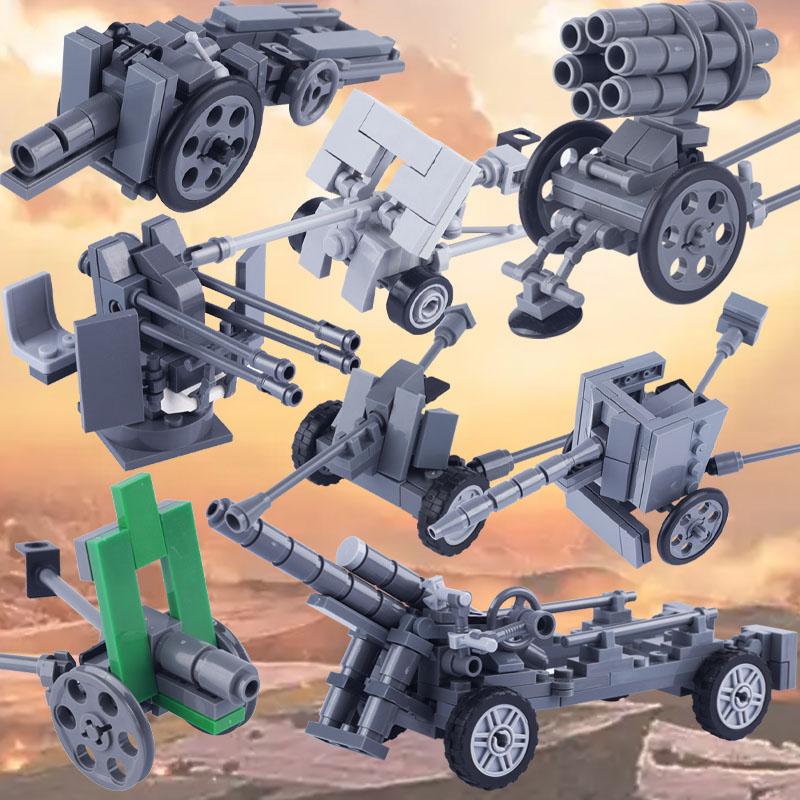 MOC Bricks Toys Military Army Accessories WW2 Soviet Tank Gun Weapons Soldier Figures Building Infantry Rocket Launchers Blocks