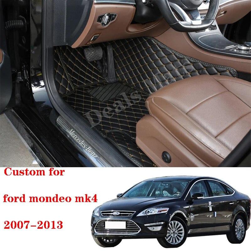 

Автомобильные коврики для Ford Mondeo Mk4 2007 2009 2011 2013, водонепроницаемые кожаные детали интерьера на заказ, коврики для ног, аксессуары для ковров