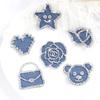 5Pcs Denim Drill Picture Rhinestone Love Diy Accessories Five-pointed Star Three-dimensional Clothing Bag Jewelry Heat Transfer Accessories