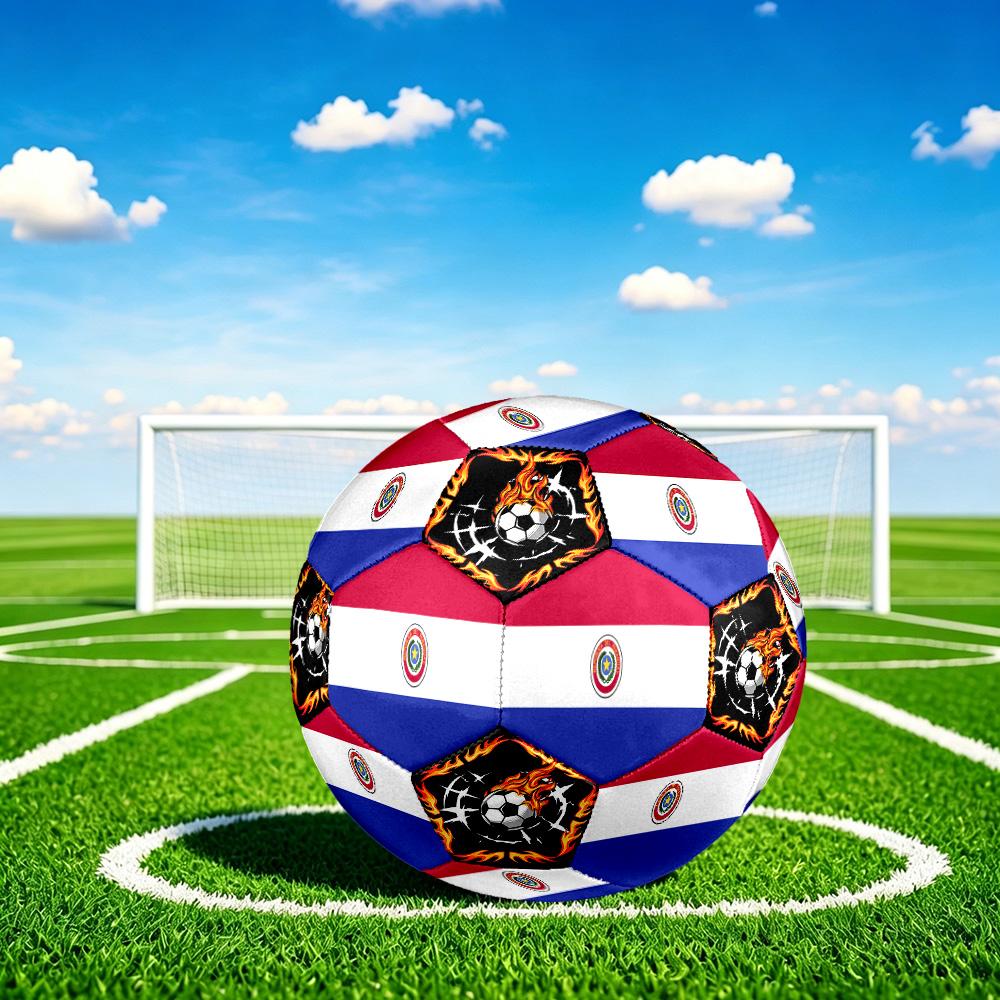1 pz Paraguay Tema Sportivo Taglia 5 Pallone da Calcio Professionale Partita Allenamento Calcio Sportivo Indoor & Outdoor Pallone Leggero Resistente c6619