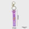 Silicone Glitter Bow Keychain with Leather Strap - Cartoon Style Gift Accessory