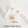 6 Styles New Fashion Zirconia Butterfly Insect Jewelry Set Necklace Earrings Temperament Women Girls Party Jewelry Birthday Gift