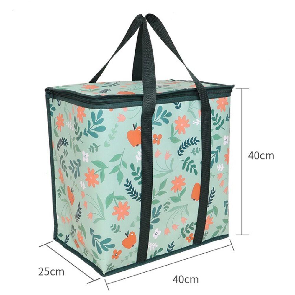 1pc Collapsible Insulated Cooler Bag Large Waterproof Grocery Bags Square Reusable Insulated Bag for Cake Frozen Foods
