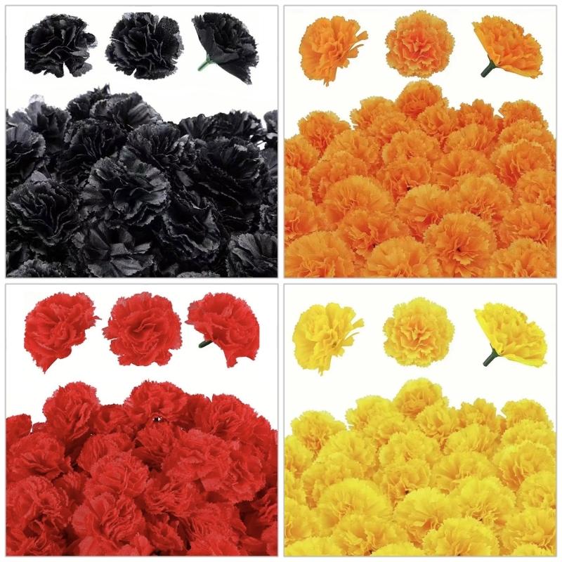 50 Divisions Realistic Fabric Tagetes Inflorescences 6cm Flower Executives Flexible Substrates For Party Deck Blossomy Arrangements
