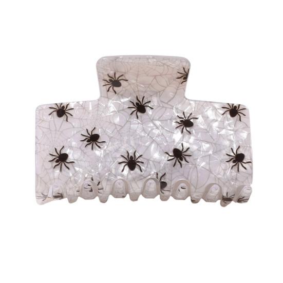 Haarkralle Halloween Geist Spinnenmuster Hinterkopf Haarspange Anti-Rutsch Zähne Starker Halt Haifisch-Haarkralle Vielseitiges Haaraccessoire