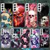 Floral Sugar Skull Flower Soft Phone Case For Samsung Galaxy S24 S23 S22 S25 Ultra S21 Plus S20 FE S10 + S24Ultra Pattern Capa S