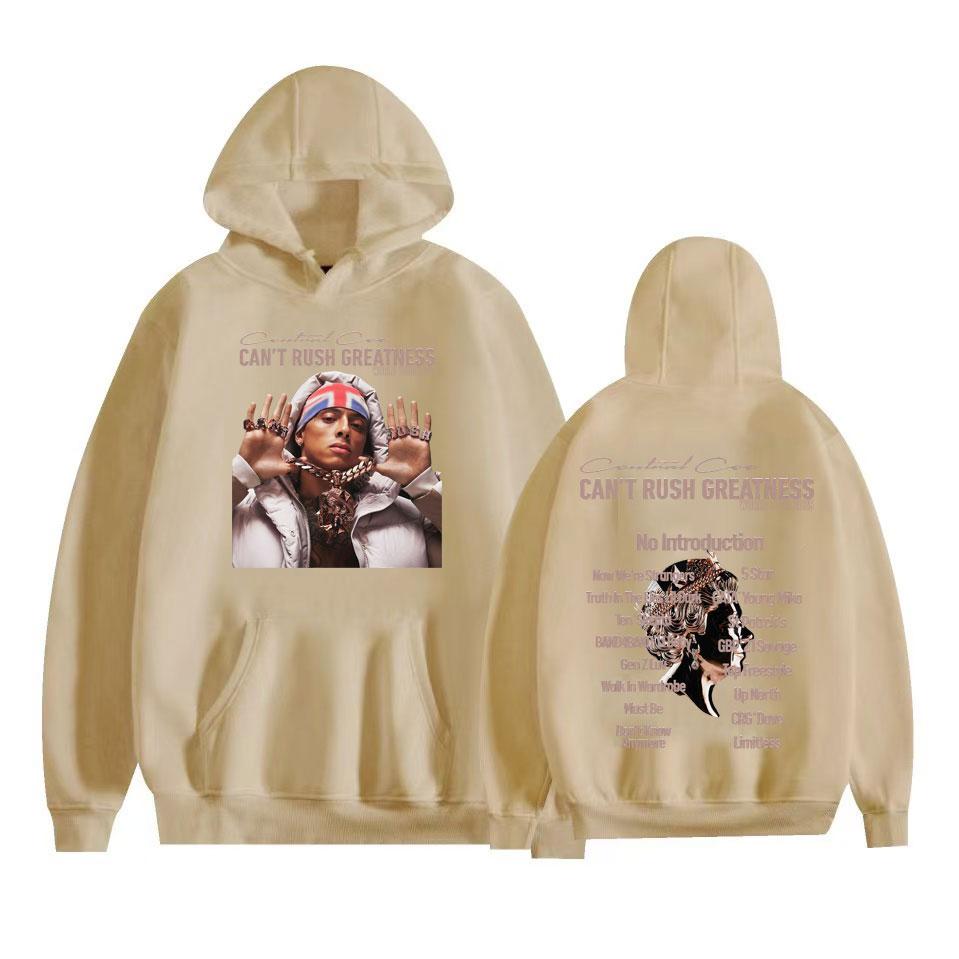 Rapper Central Cee „Can’t Rush Greatness“ Welttournee 2025 Konzert-Sweatshirts Herren Casual Fleece Langarm-Hoodies Streetwear