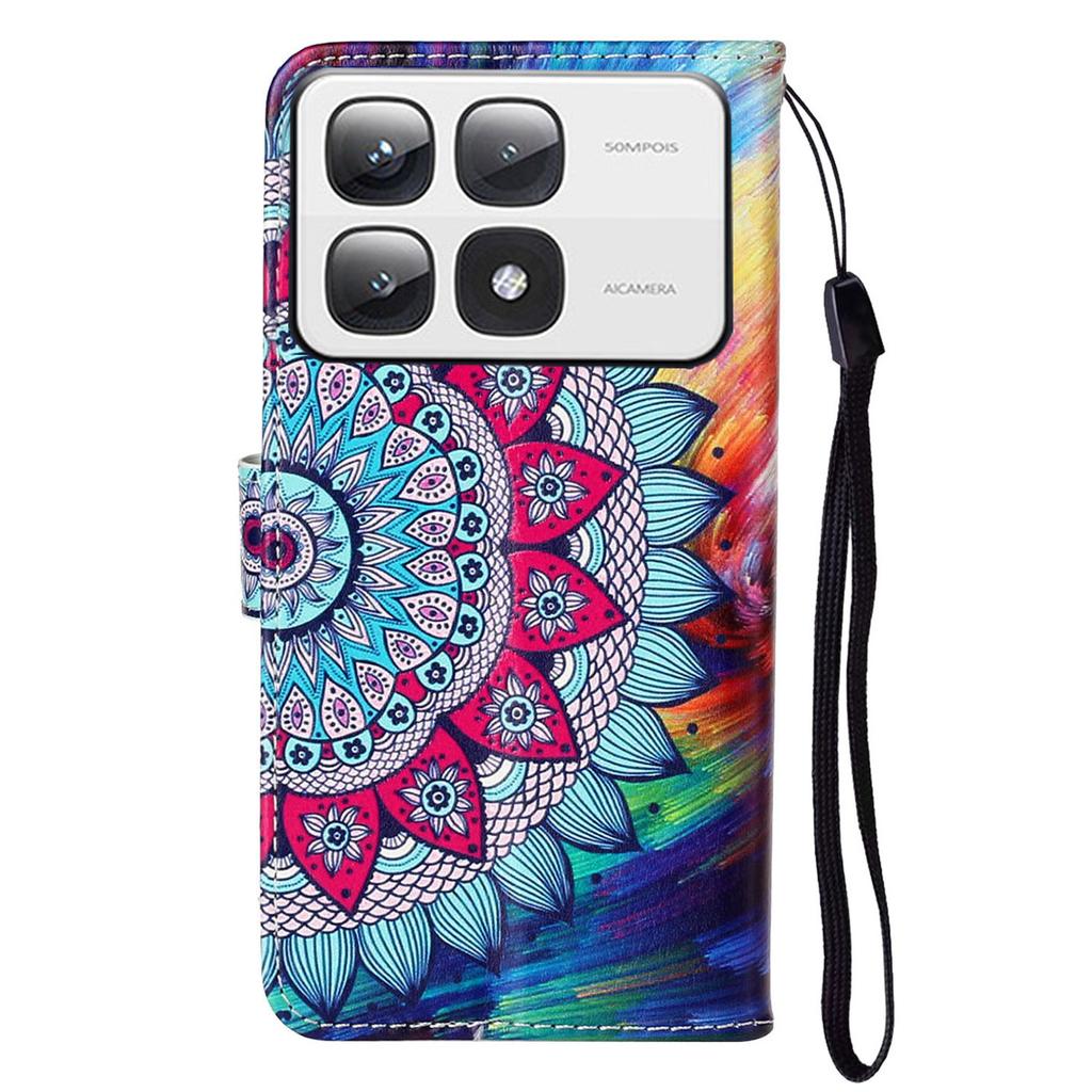 For Xiaomi 14T Pro Case Pattern Leather Wallet Phone Cover with Card Holder