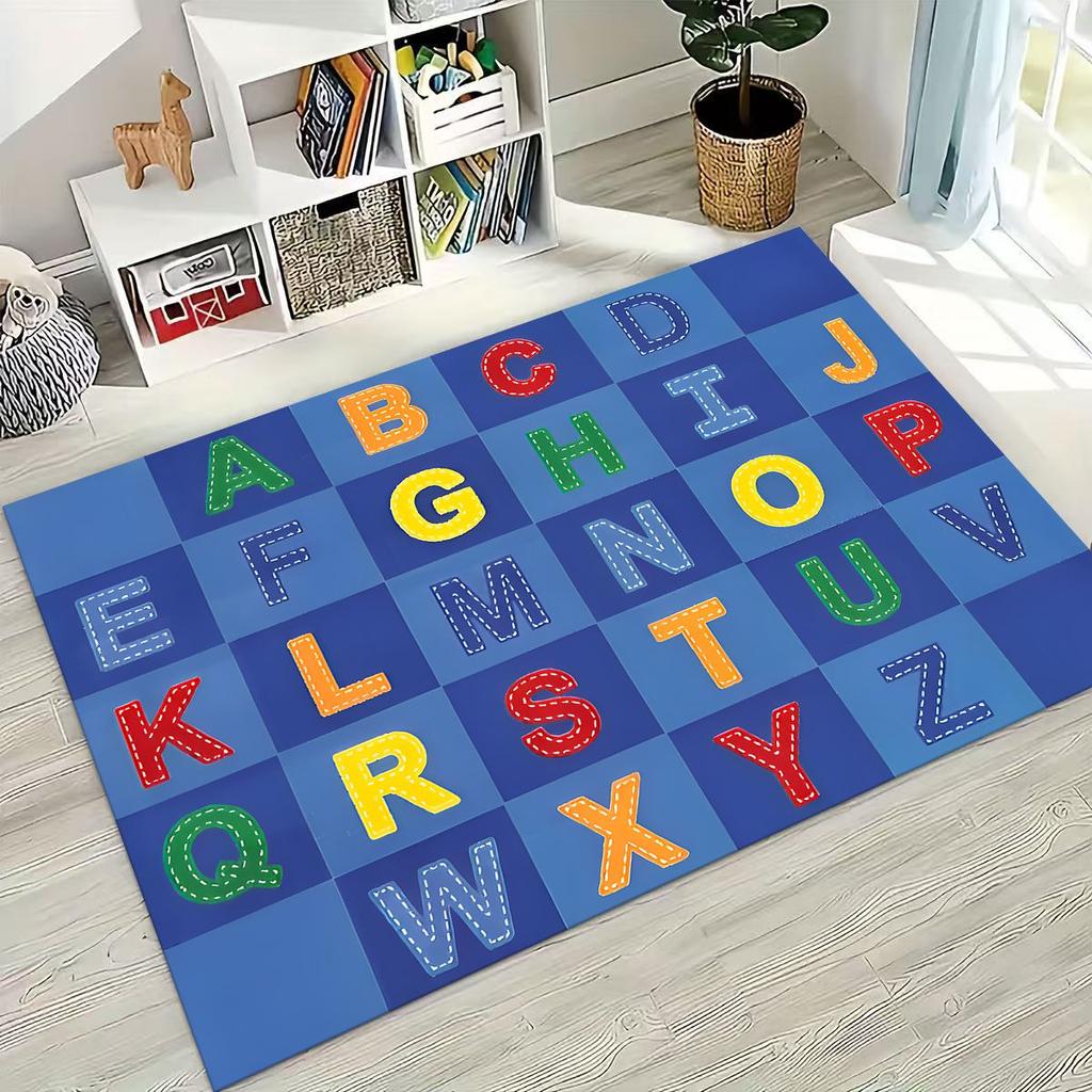 ABC Animal Alphabet Cartoon Early Educatio Children Crawling Playroom Rug for Bedroom Living Room Sofa Doormat Decor,Non-slip