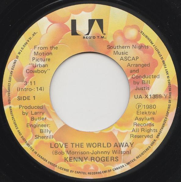 

7inch Record KENNY ROGERS - Love The World Away UAX1359Y United Artists 1980 Canada Pop Used