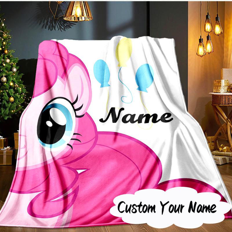 Custom Name Pinkie Pie's Bold Adventure Blanket Ideal Bedding Blanket Perfect for Travel, Camping, Living Rooms, Offices, Sofas, Fan Christmas gift