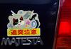 Cute Cat Magnetic Sign Black and White Cat [Caution Rear-End Collisions]