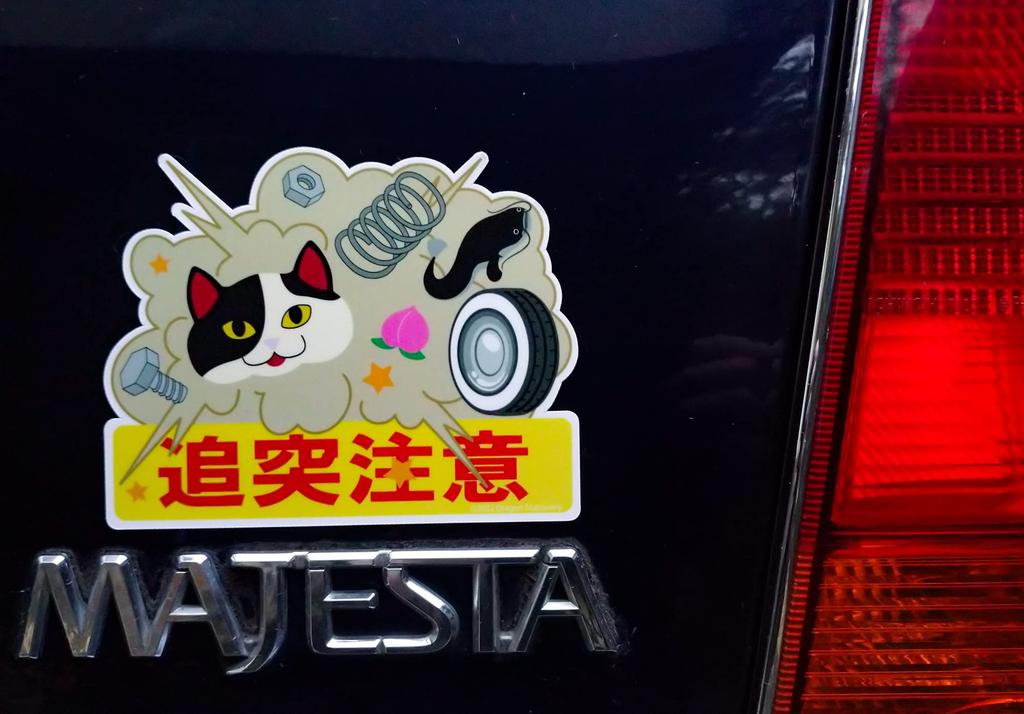 Cute Cat Magnetic Sign Black and White Cat [Caution Rear-End Collisions]