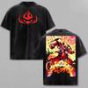 Retro Washed Harajuku Fashion Loose Casual Oversized Top Anime Kamina Tengen Toppa Gurren Lagann Graphic Print T-shirt MenWomen