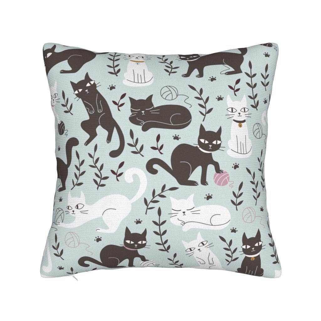Cat Paw Pillowcase Printed Polyester Cushion Cover Decoration Fruit Throw Pillow Case Cover Home Zippered 40*40Cm