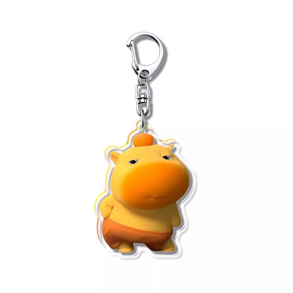 Lulu Baby Capybara Emoticon Keychain - Cute & Funny Cartoon Backpack Charm