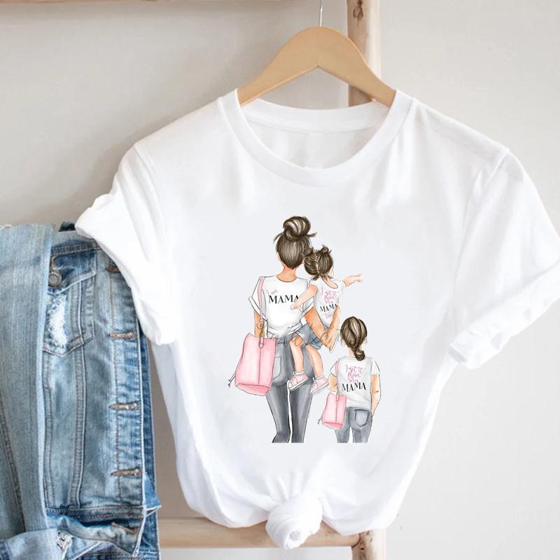Watercolor Short Sleeve Mom Mother Mama 90s Women Clothing Casual Print Tee Top Summer Fashion T-shirt Lady Female Graphic T-shirt