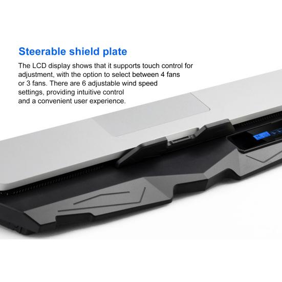 Laptop Cooling Pad with USB Ports 6 Wind Speeds Fast Heat Dissipation Universal Adjustable Height Notebook Cooling Stand
