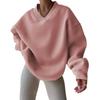 Autumn Casual Women's Solid Color Long Sleeved Round Neck Sweatshirt Loose Plus Size Sweatshirt