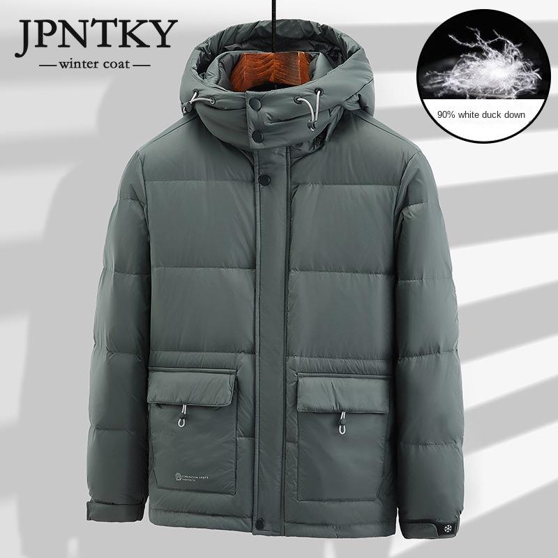 

JPNTKY большой размер, мужской зимний теплый пуховик с капюшоном, мужской, повседневный, трендовый, толстый, пальто-карго